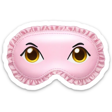 Light pink Frilly satin sleeping mask sticker