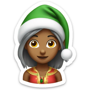 Sri Lankan Christmas elf girl  sticker