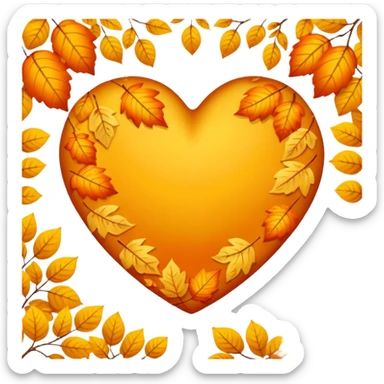 heart with a Autumn vibe, clean digital illustration sticker