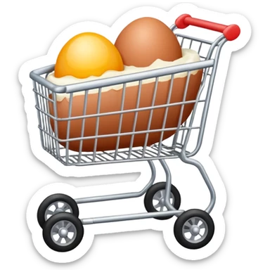 carrito de compras leche huevos carne pues que se vean los huevos mas pequeños  sticker