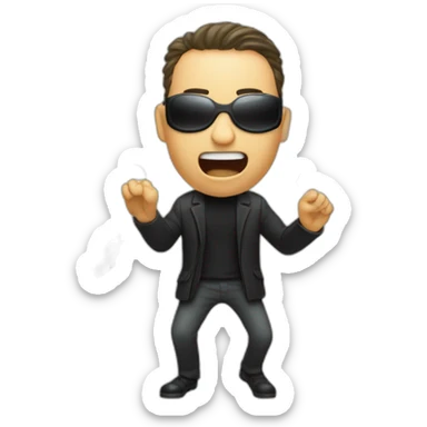 the matrix debugging maniac going crazy holding up a bugs sticker