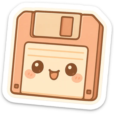 Floppy disk retro-tech aesthetic sticker