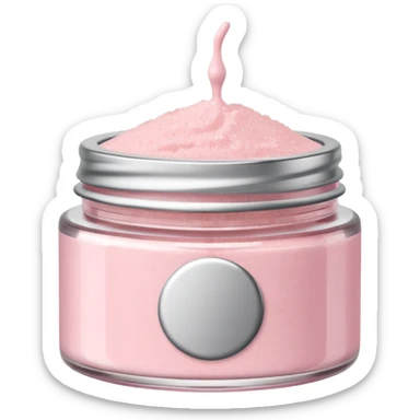 Pastel pink body scrub jar, sleek design sticker