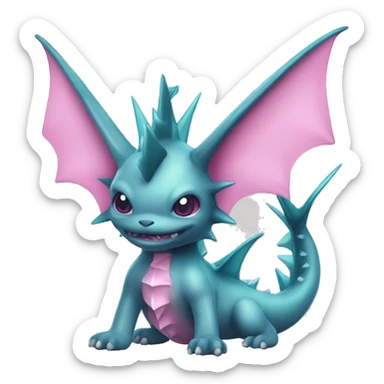 Pink Edgy Vaporeon dragon With Fins and spikes full body sticker
