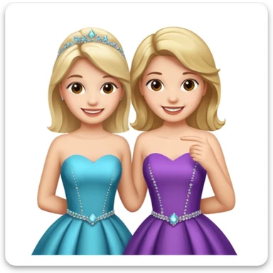 girls in a prom sticker