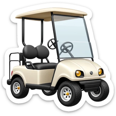 Golf cart with flat tire sticker