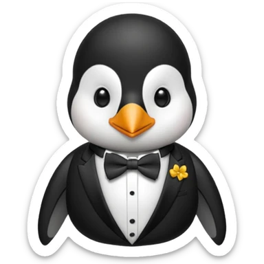 Penguin with a bow tie  sticker
