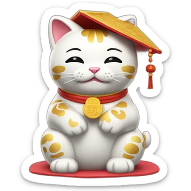 maneki neko passed university sticker