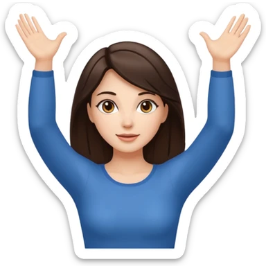 Stunning brunette with arms outstretched sticker