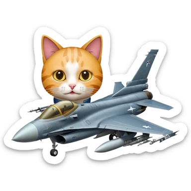 Katze mit f16 sticker