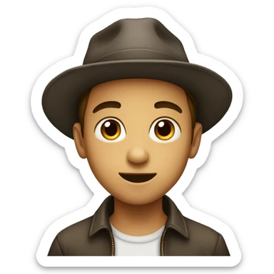 boy in hat looking at viewer sticker