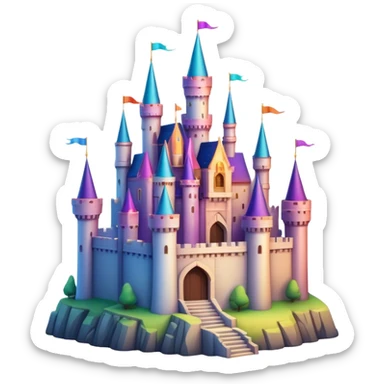 Epic legendary complex detailed colorful gradients aesthetic-scenic castle sticker