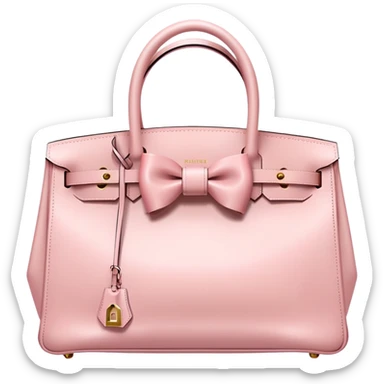 light pink birkin bag with bow sticker