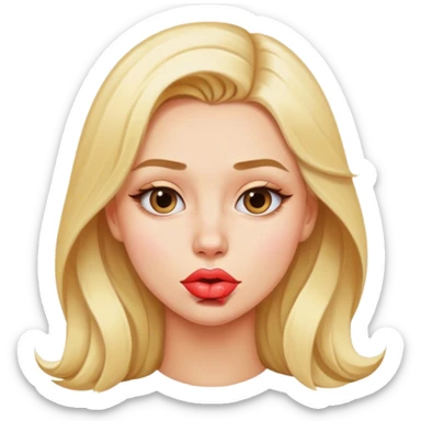 Pretty blonde woman puckering lips sticker