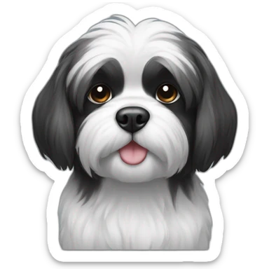 A black and white shitzu sticker