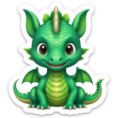 cute little baby kawaii dragon sticker