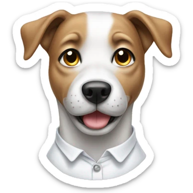 dog with wearing a white shirt sticker