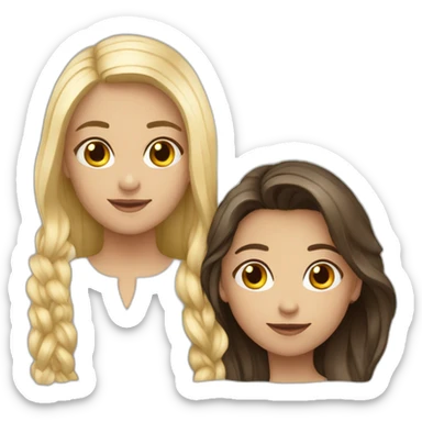 two friends girls Armenian and white Romanian sticker