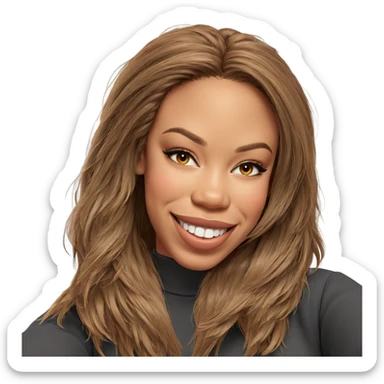 smiling girl with brown hair sticker