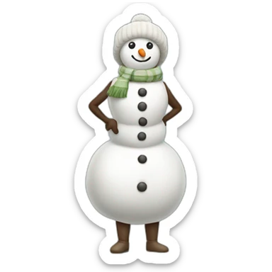 full body-snowman-woman sticker