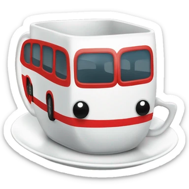 Double decker bus in a teacup sticker