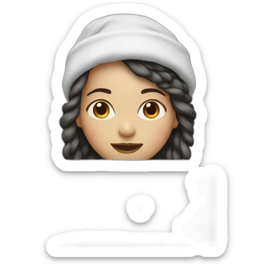 girl in monitor christmas sticker