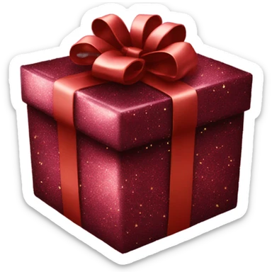 Burgundy glitter present  sticker