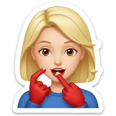 Finger biting flirty face sticker