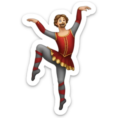 middle ages circus acrobat doing a pirouette sticker