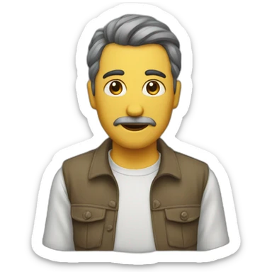 Front avec un bouton au milieu du front sticker