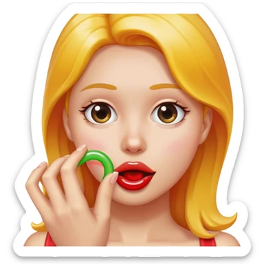  a gummy ring on someone's finger sticker