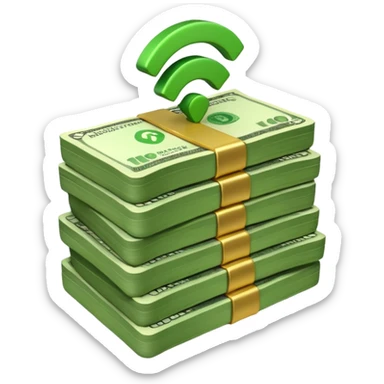 wifi money stack sticker
