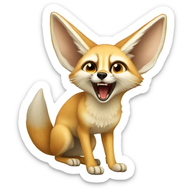 fennec fox that's yelling sticker
