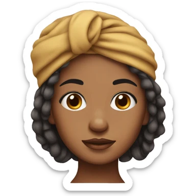 Girl with turban and puppy eyess  sticker