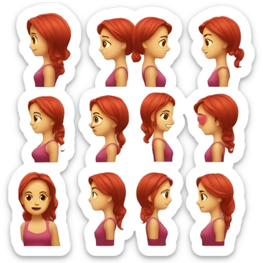 Una chica con el pelo rojo y un lazo en el pelo  sticker