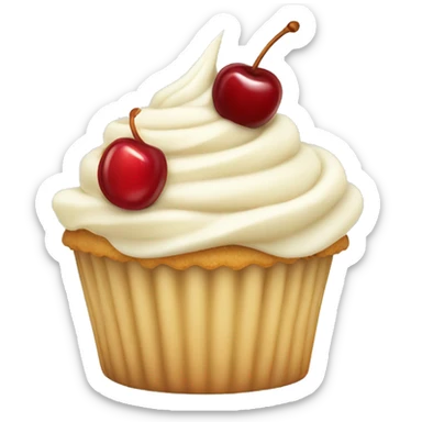 vanilla cupcake with cherry on top sticker