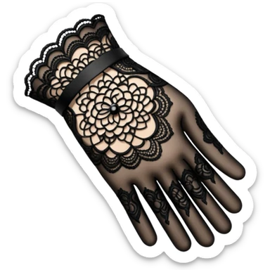 Black lace glove sticker