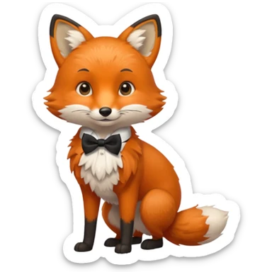 red fox wearing bow ties sticker