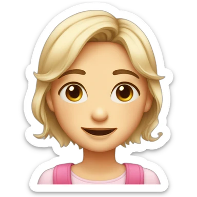 Girl blushing with happy tears sticker