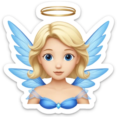 Flying blue fairy with blonde hair sticker