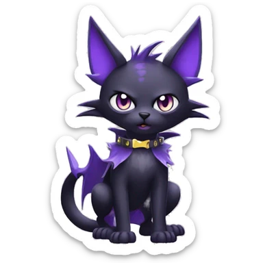 cool edgy black punk Purple nargacuga-bat-cat-Fakemon collar full body sticker