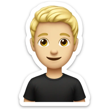 blonde boy in black shirt sticker
