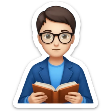 Window with person reading + blue light, Apartment Windows. sticker