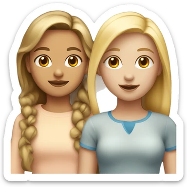 A Girl with light Brown Hair and a Girl with blonde hair together  sticker