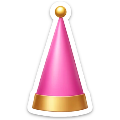 Birthday hat pink gold sticker