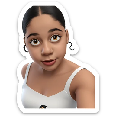 child with black hair sticker