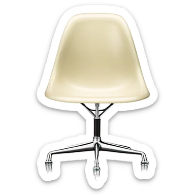 parchment Eames Molded Fiberglass Side Chair Stacking Base sticker
