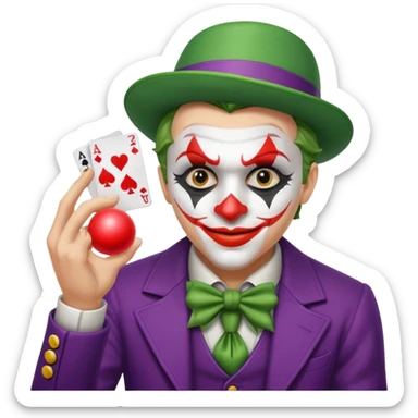 card joker spinning ball on finger sticker