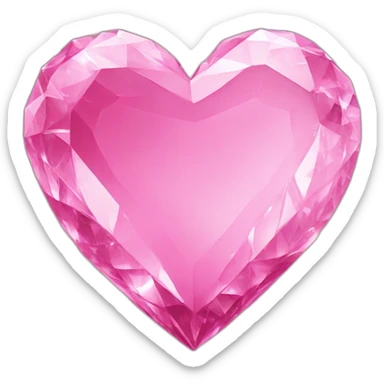 Pink crystal heart sticker