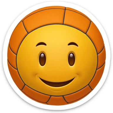 Crea un emoji sonriendo con un balón de voleibol sticker